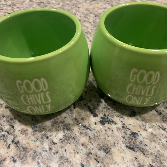 Two Rae Dunn GOOD CHIVES ONLY Mini Bowl Artisan Collection By Magenta - Picture 11 of 12